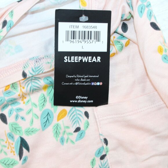 NWT Disney Large Sleepwear Pajama Set Multicolored Floral Mickey Mouse Print - Picture 14 of 16